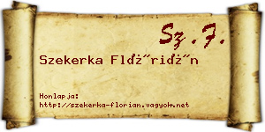 Szekerka Flórián névjegykártya
